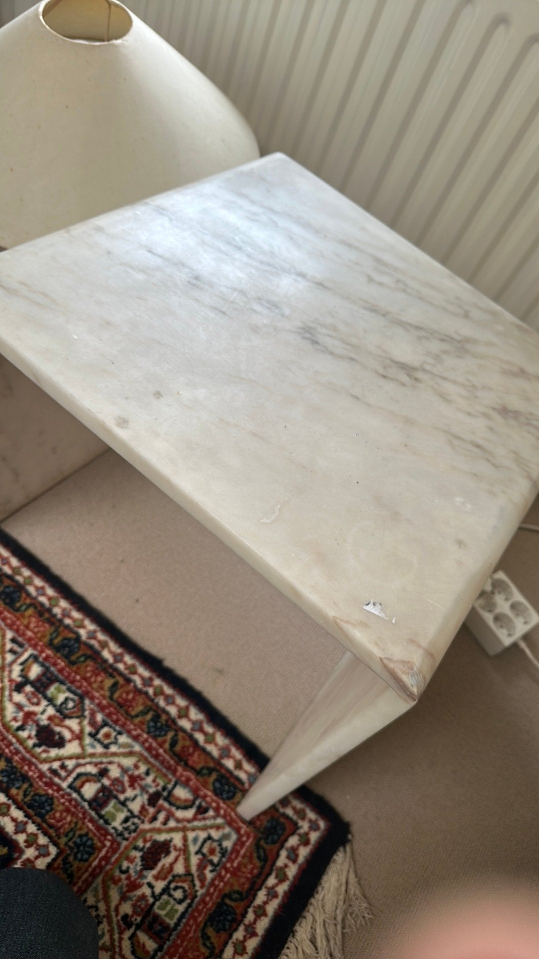 Marmeren bijzet tafel 50x50x50, Huis en Inrichting, Tafels | Salontafels, Ophalen, Rond, 50 tot 100 cm, Zo goed als nieuw