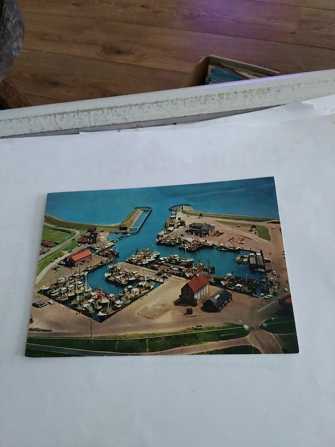 Oude ansichtkaart Texel - Haven Oudeschild vanuit de lucht, Verzamelen, Ophalen of Verzenden, 1960 tot 1980, Gelopen, Waddeneilanden