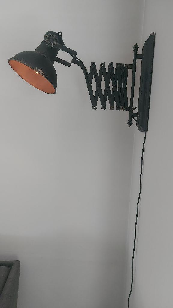 Industriële lamp, Huis en Inrichting, Lampen | Wandlampen, Ophalen, Zo goed als nieuw, Metaal