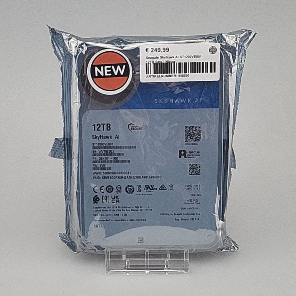 Seagate Skyhawk AI ST1200VE001 12TB Sata | Nieuw, Seagate, Nieuw, Support@seagate.com, 47488 Kato Road
Fremont, CA 94538
United States