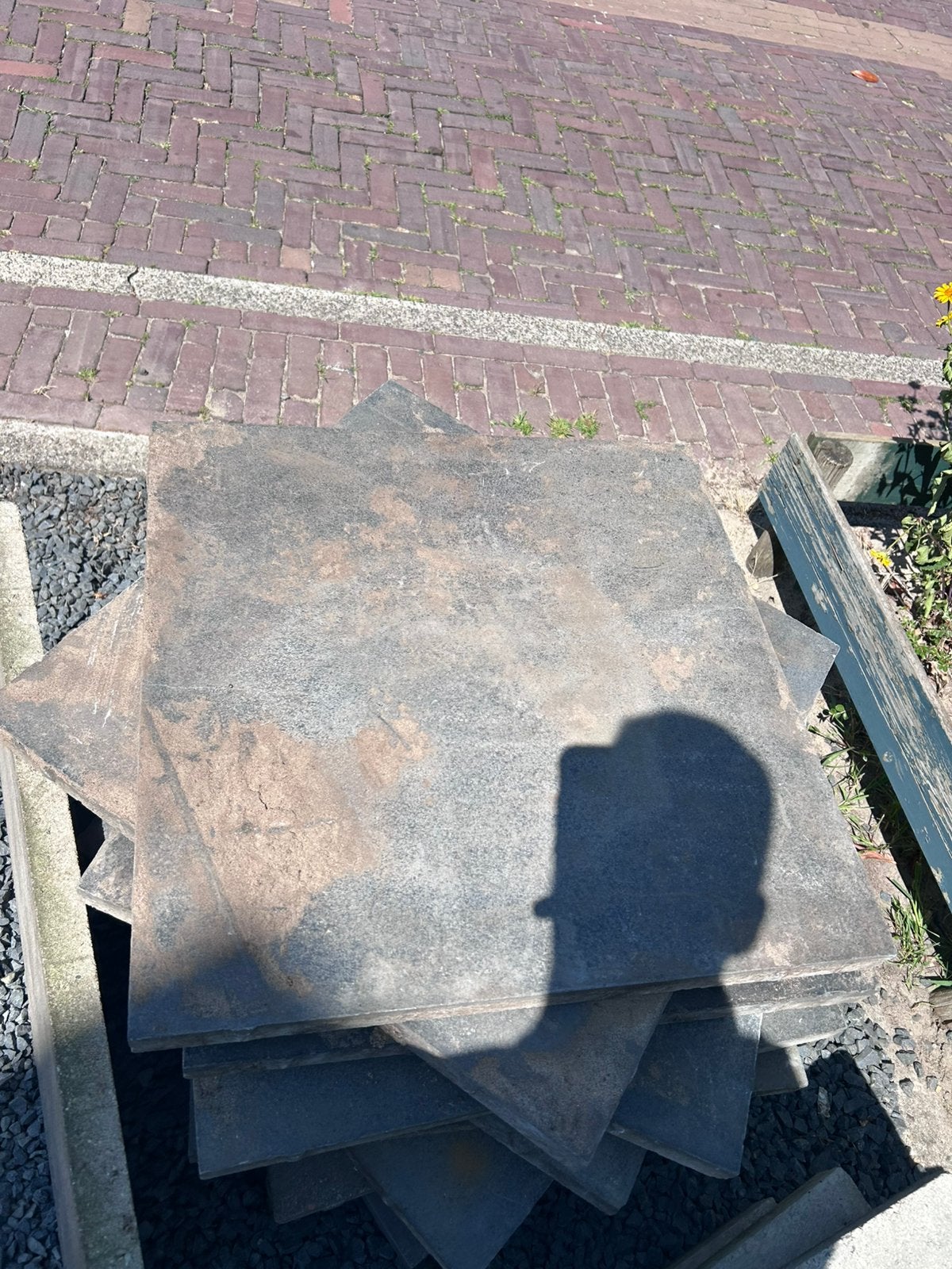 Tuintegels, Ophalen, Gebruikt