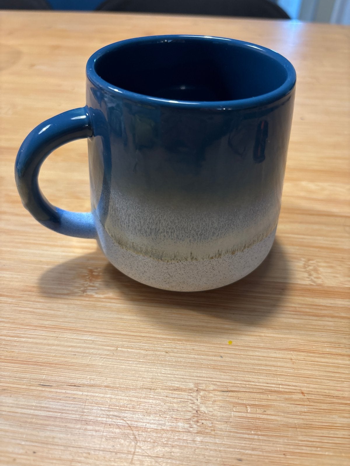 4 blauwe mokken 330 ml - gebruikt, niet beschadigd, Ophalen of Verzenden, Gebruikt, Mok