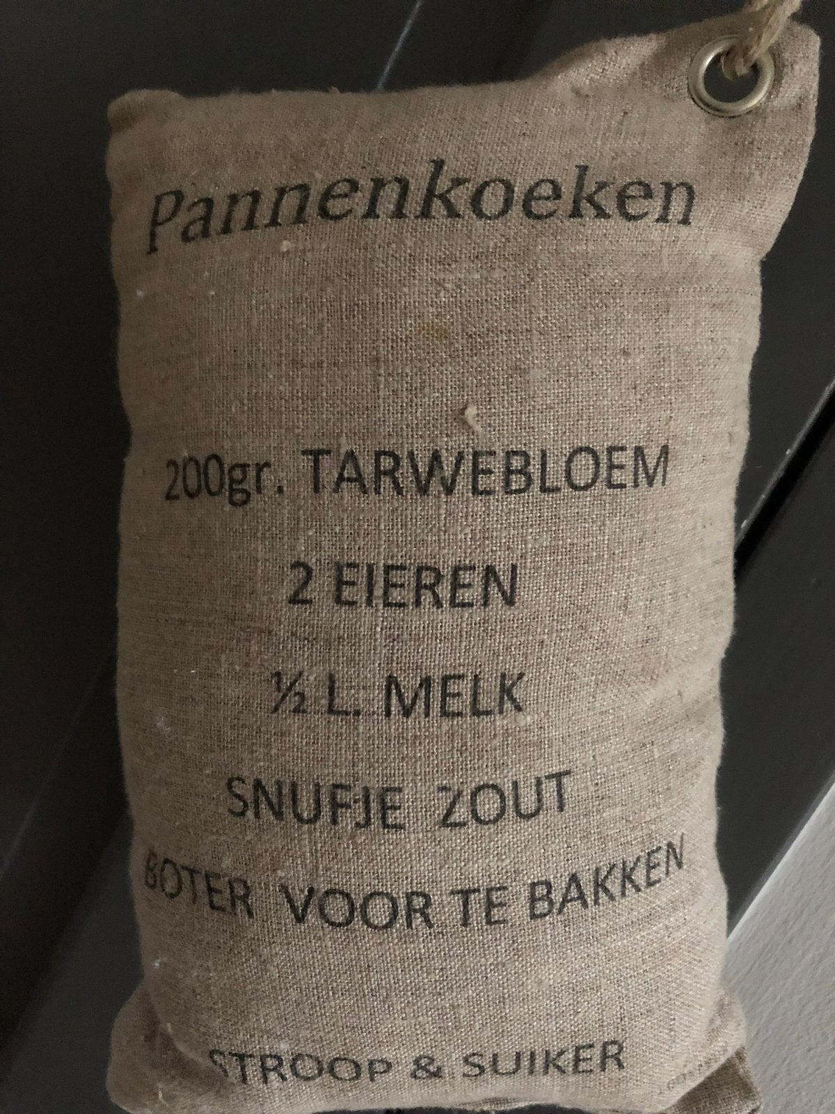 100% leuk Jute zake met recept appeltaart, Beige, Overige typen, Ophalen of Verzenden, Overige merken