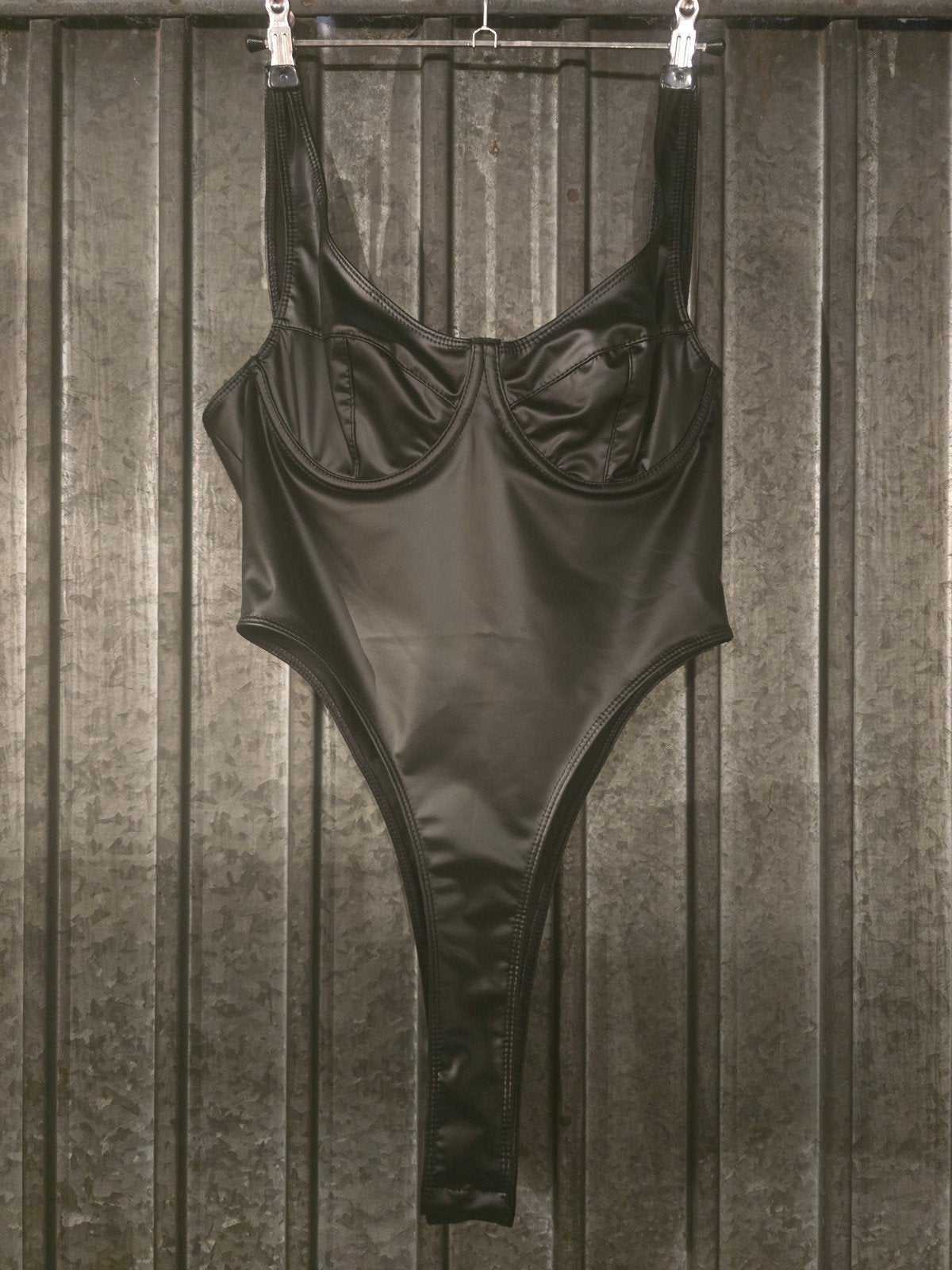 Nieuw Wetlook Body Maat M, Verzenden, Zwart, Body of Korset