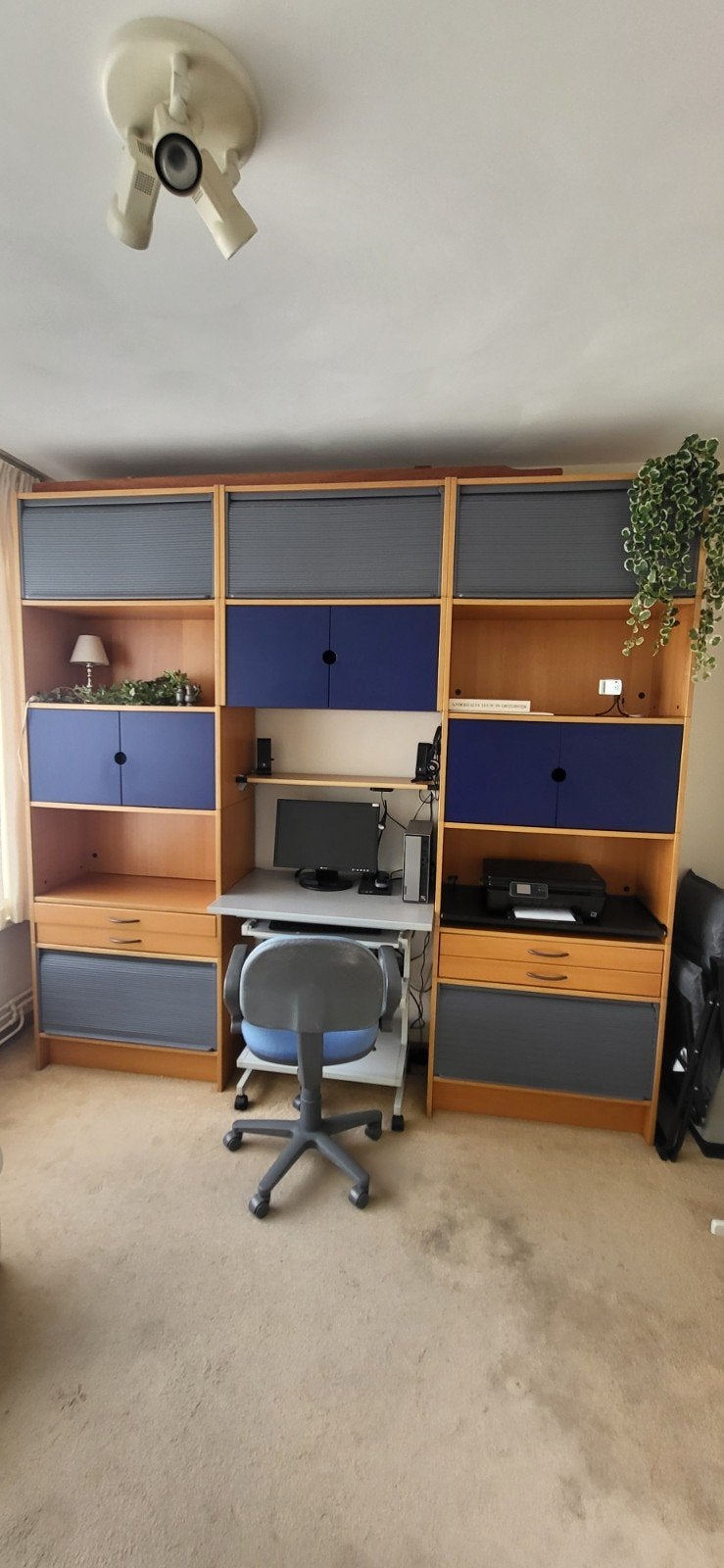 kast voor werkkamer met computertafel, Ophalen, Gebruikt, 170 cm of meer, 170 cm of meer