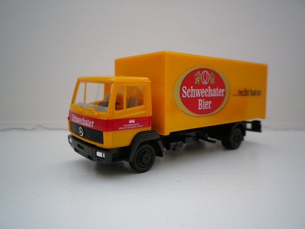 Herpa Mercedes LN2 ecoliner bakwagen Schwechater bier, Ophalen of Verzenden, Nieuw, Bus of Vrachtwagen, Herpa