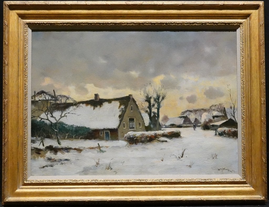 W.A. Knip (1883-1967), Winter in Blaricum, Ophalen of Verzenden