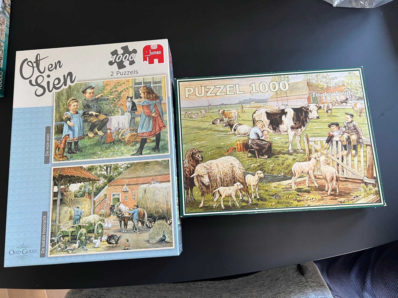 Jumbo Puzzels: Ot en Sien & In de Weide (2x 1000 stukjes), Een of twee spelers, Ophalen, Zo goed als nieuw