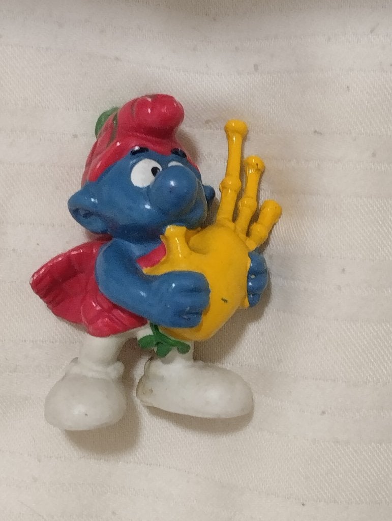 schotse smurf met doedelzak, Verzamelen, Ophalen of Verzenden, Gebruikt, Overige Smurfen, Poppetje, Figuurtje of Knuffel