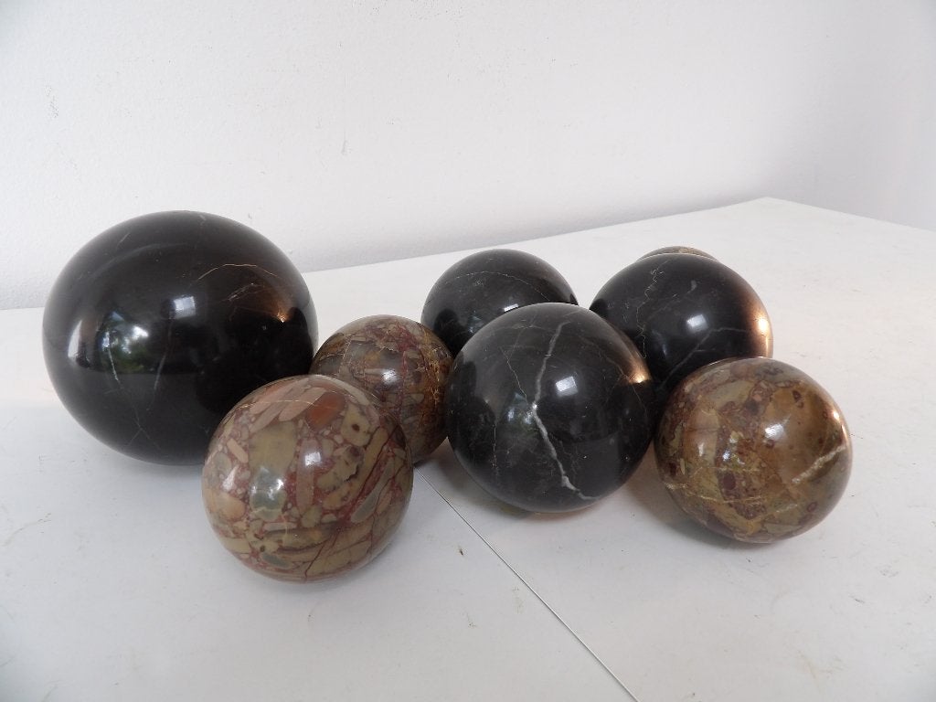Italiaanse Bollen marmer, zwart/taupe, 80er jaren, Ophalen of Verzenden