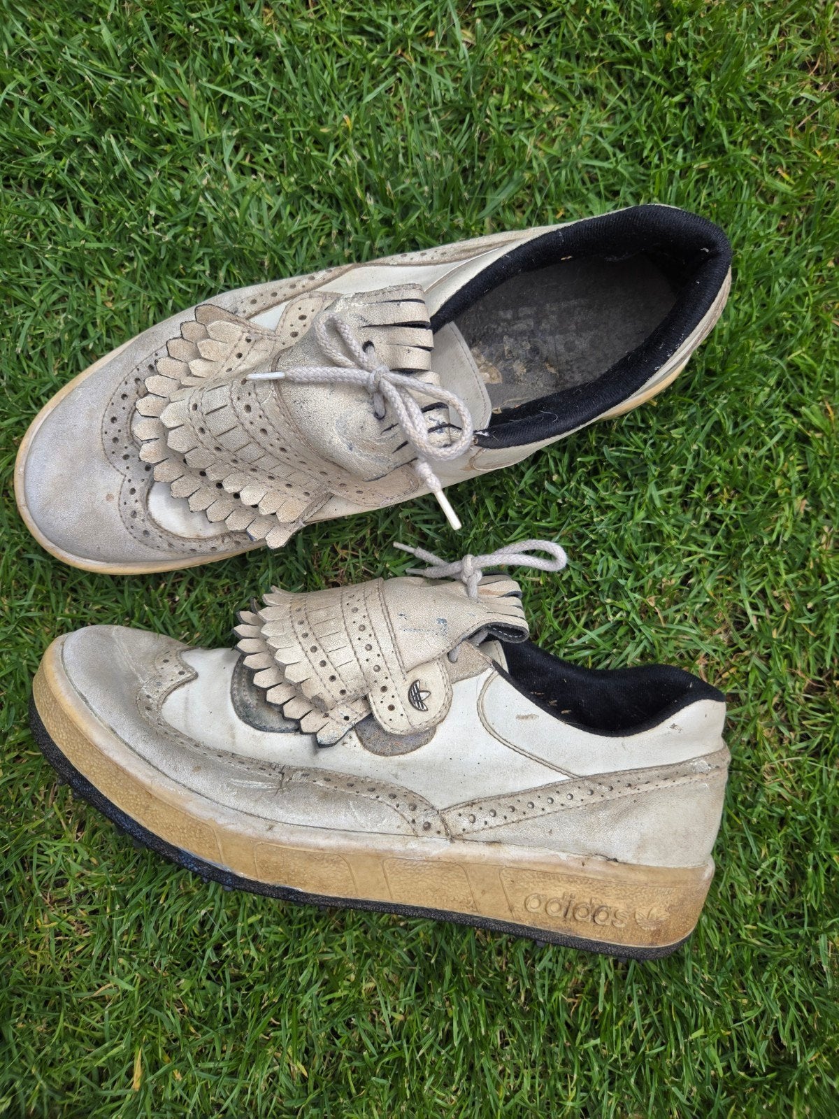 Golfschoenen Leer Adidas heren maat 8 met noppen gebruikt, Sport en Fitness, Golf, Ophalen of Verzenden, Gebruikt, Schoenen, Overige merken