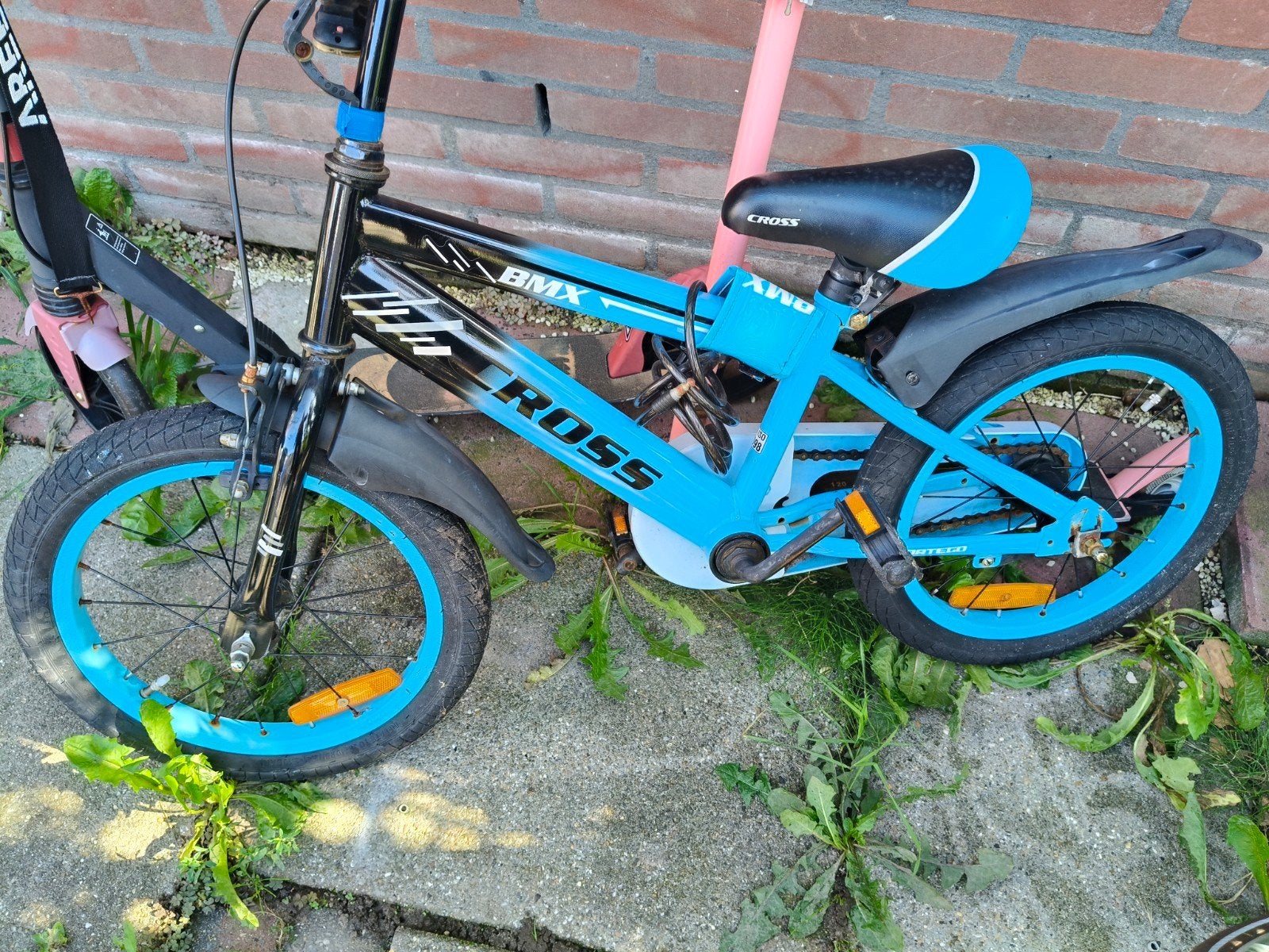 BMX Cross kinderfiets - Blauw/Zwart, Staal, Velgrem, Cross, Ophalen of Verzenden