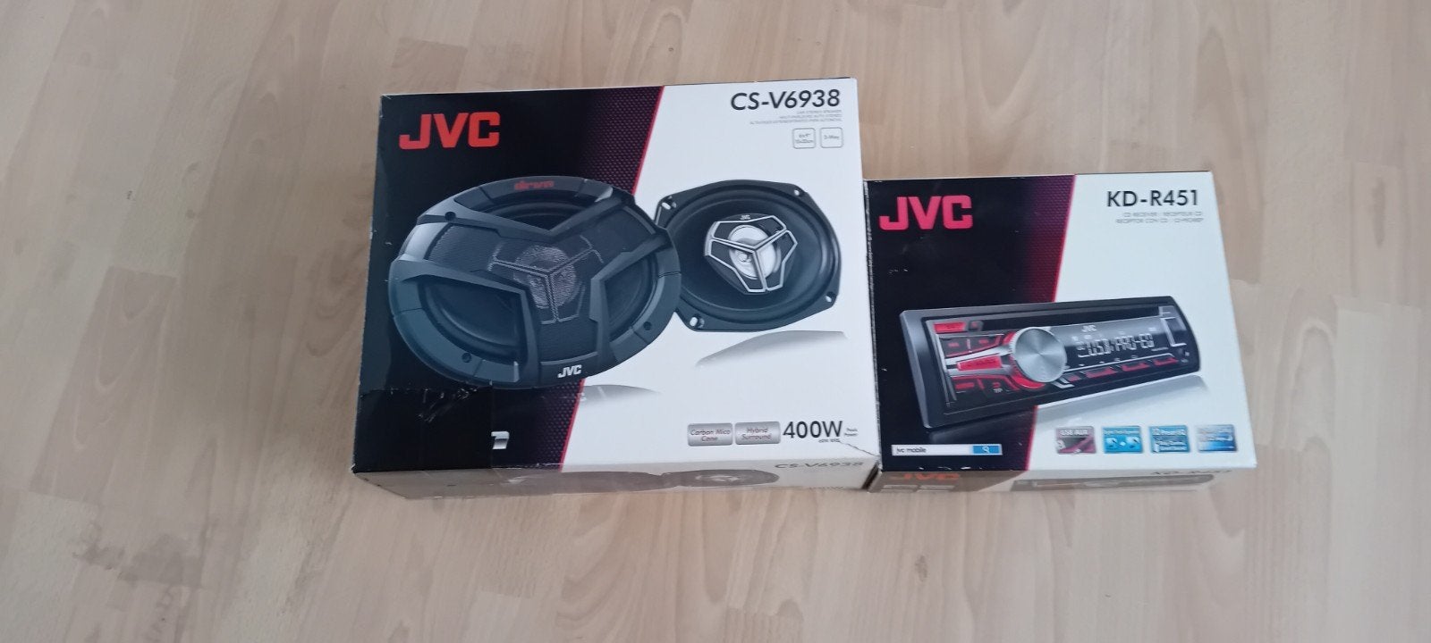 JVC Autoradio KD-R451 en JVC Speakers CS-V6938, Ophalen of Verzenden, Nieuw