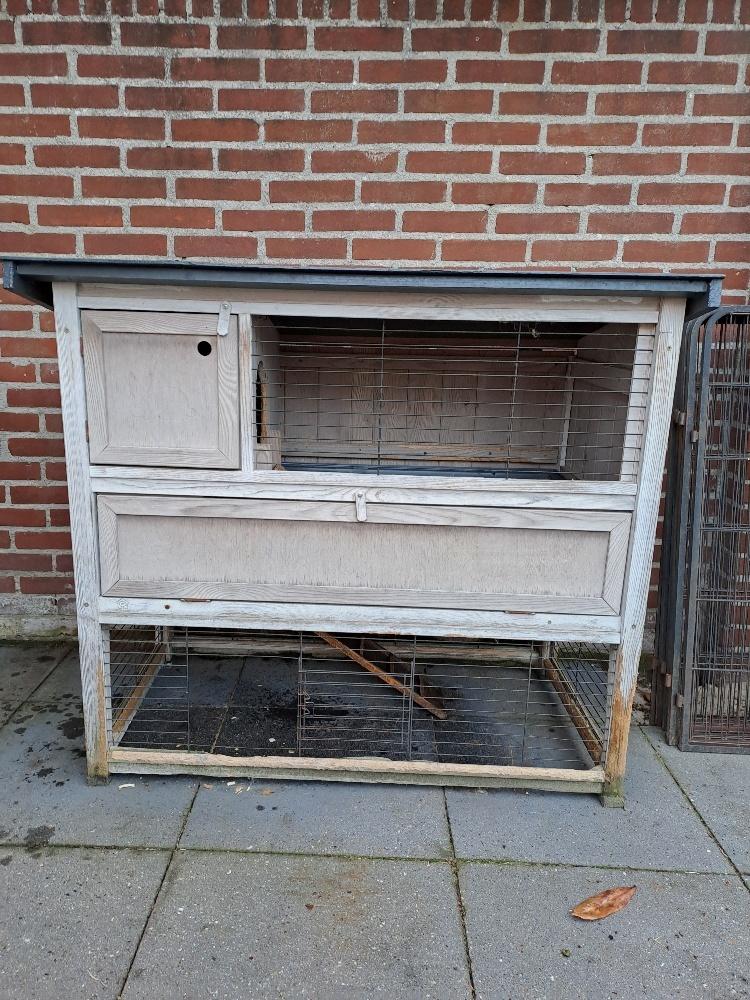 Konijnenhok en hek, Dieren en Toebehoren, Ophalen, 90 cm of meer, Konijn, Hok