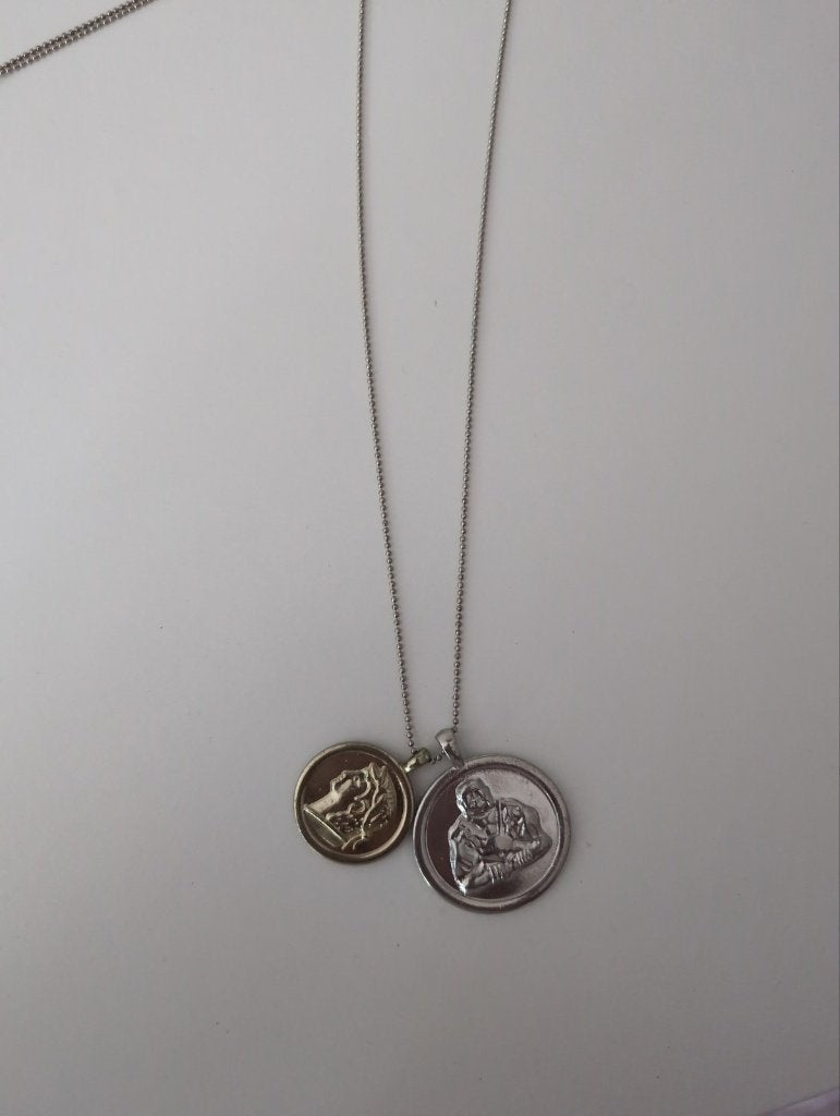 Ketting met hangers, Sieraden, Tassen en Uiterlijk, Kettingen, Ophalen of Verzenden, Zo goed als nieuw, Zilver, Overige materialen