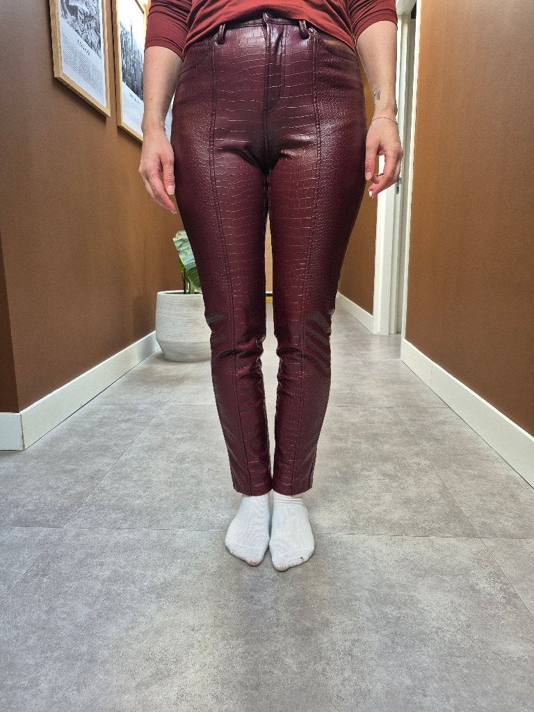 Costes leren croco broek maat 34, Ophalen of Verzenden, Zo goed als nieuw, Costes, Maat 34 (XS) of kleiner
