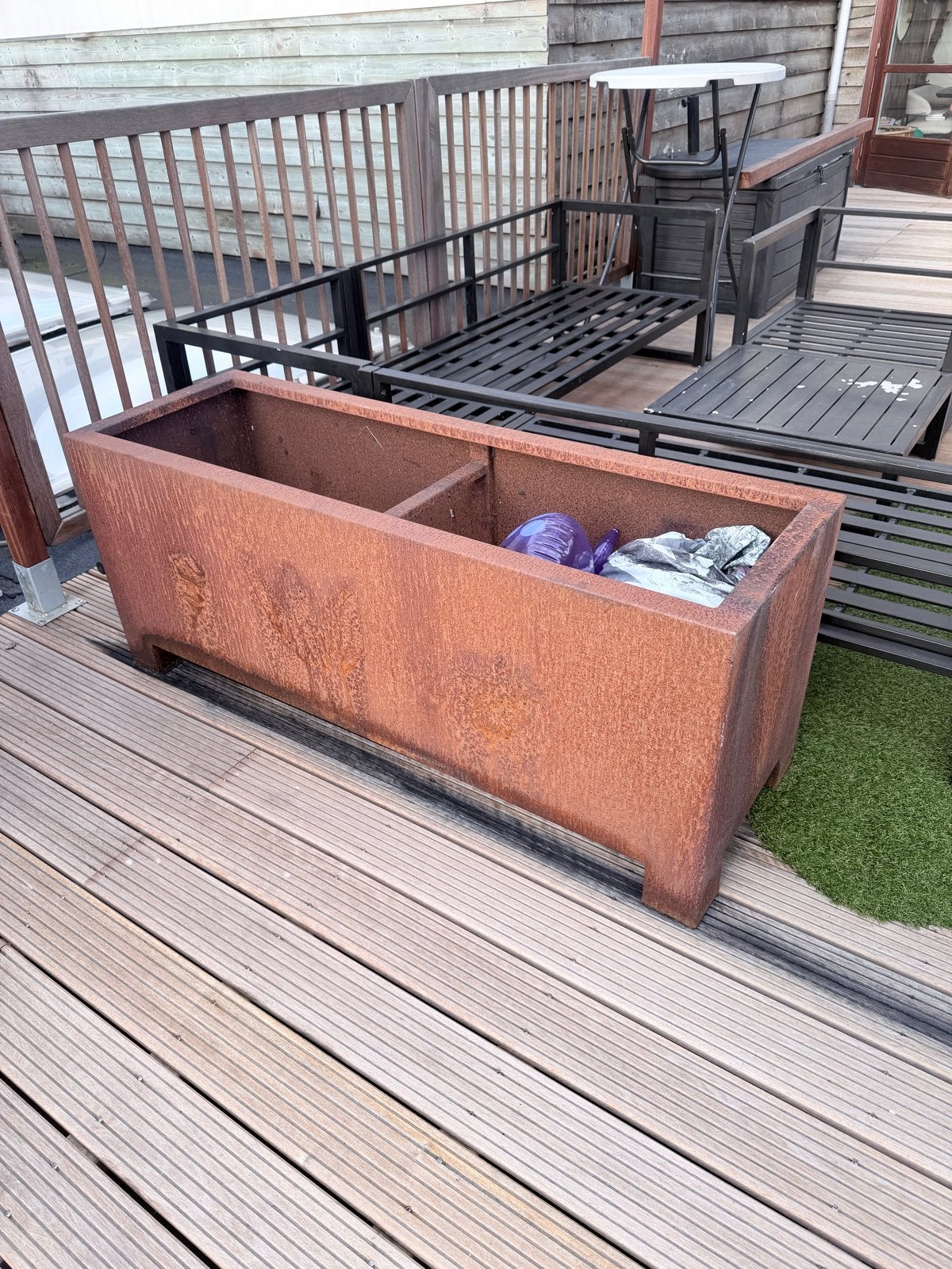 Cortenstalen plantenbak - 150x60x50cm, Tuin en Terras, Ophalen, Gebruikt, 100 cm of meer, Balkon