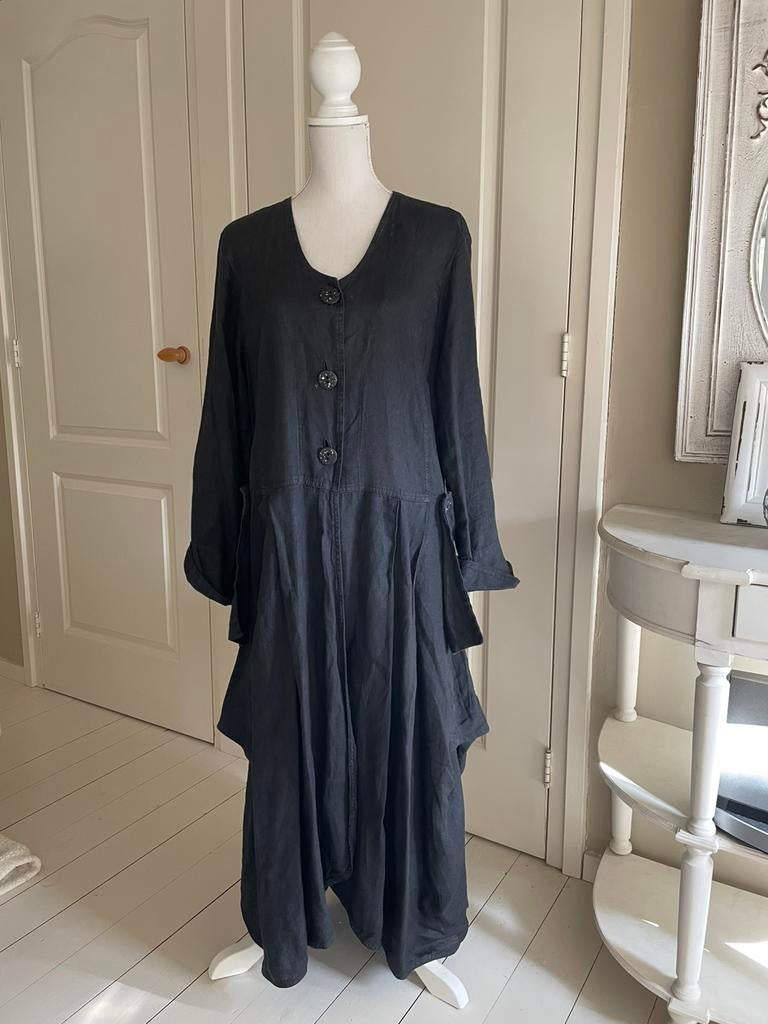 Ophilia Jas ~ Jurk / 100 % Linnen / Zwart / XL, Kleding | Dames, Jurken, Ophalen, Zwart, Maat 46/48 (XL) of groter, Zo goed als nieuw