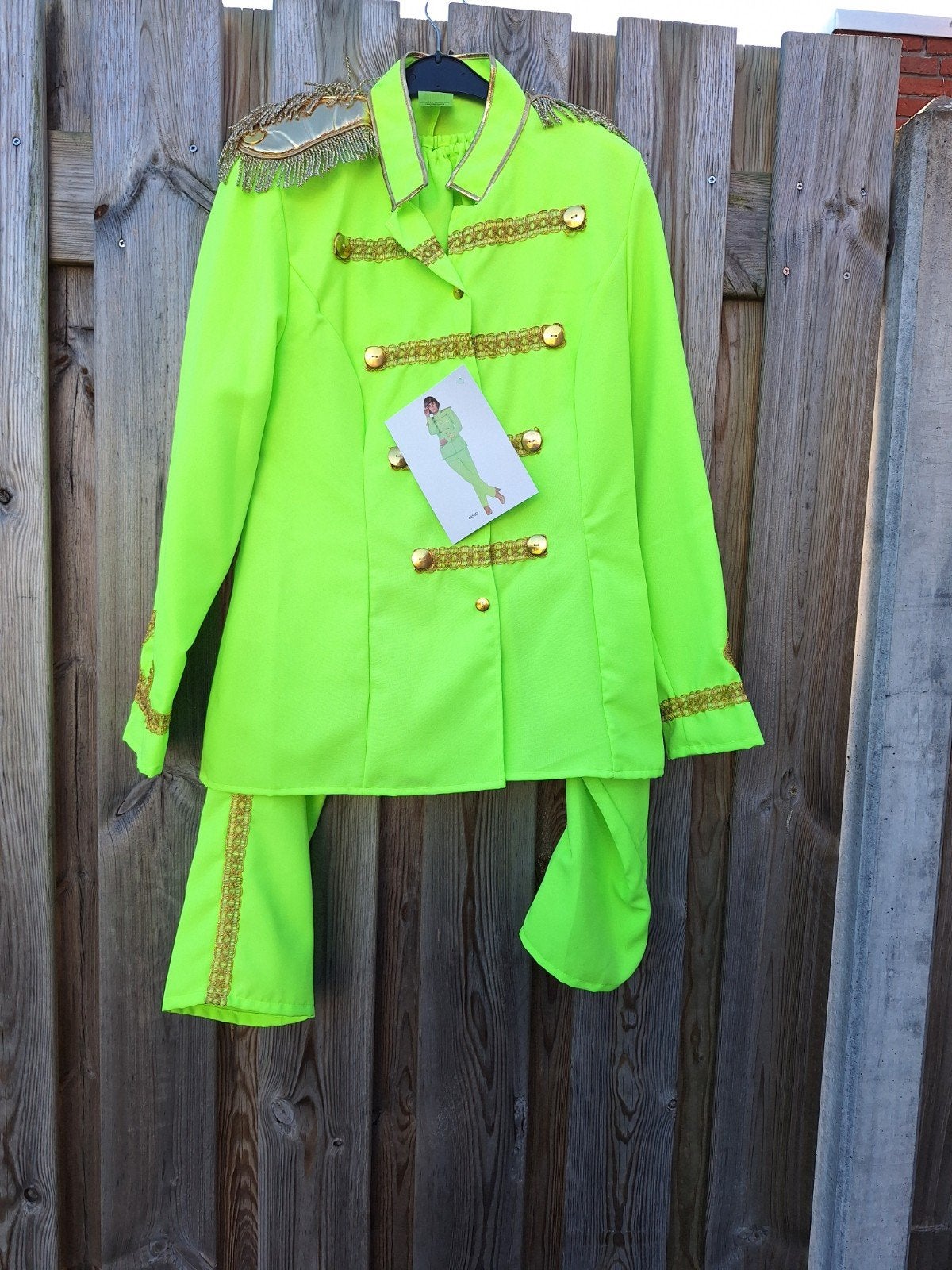 Nieuw Neon Groen Pak met Gouden Details - Maat 40, Maat 38/40 (M), Carnaval, Nieuw, Ophalen of Verzenden