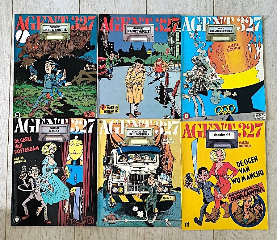 6x Strip AGENT 327 deel 5 + 7 t/m 11, Meerdere stripboeken, Ophalen of Verzenden, Gelezen