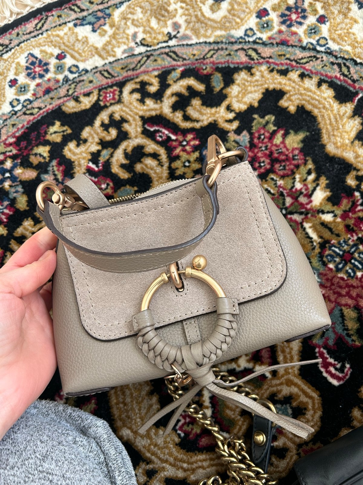 See by Chloé Joan Mini Crossbodytas - beige, Sieraden, Tassen en Uiterlijk, Ophalen of Verzenden, Zo goed als nieuw, Grijs, Schoudertasje