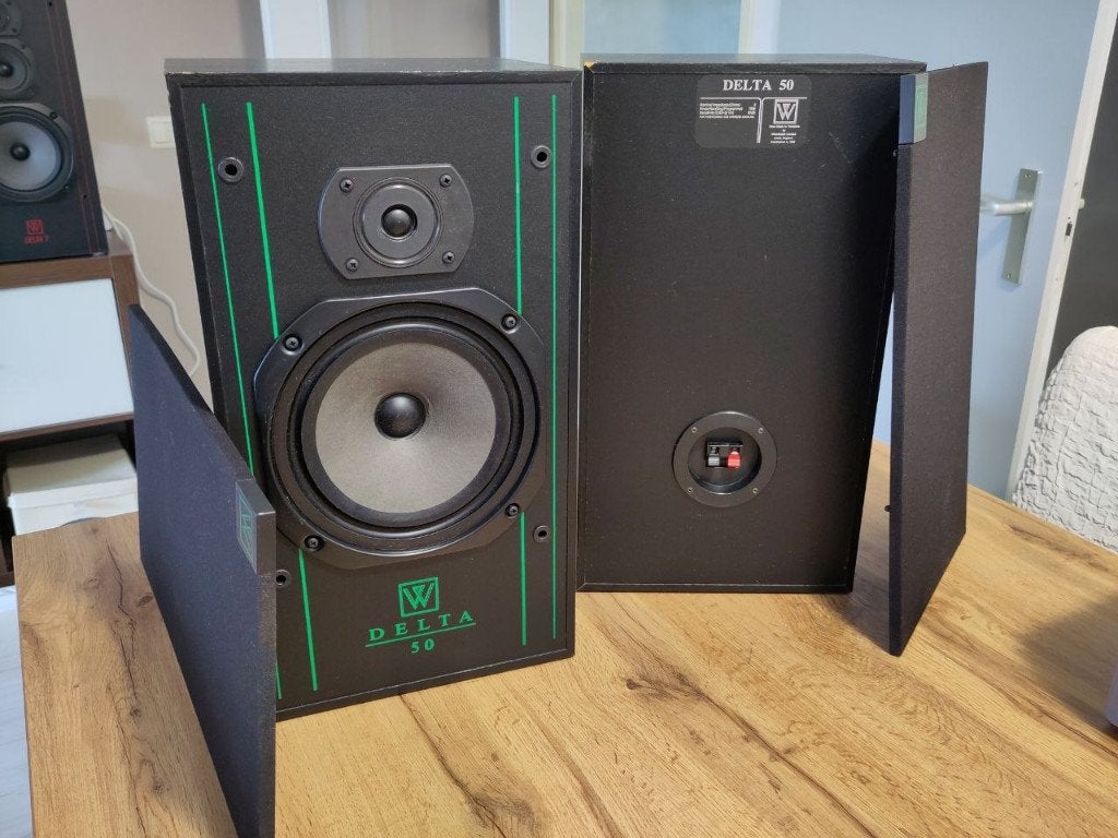 Wharfedale Delta 50, Refurbished, 60 tot 120 watt, Front, Rear of Stereo speakers, Ophalen