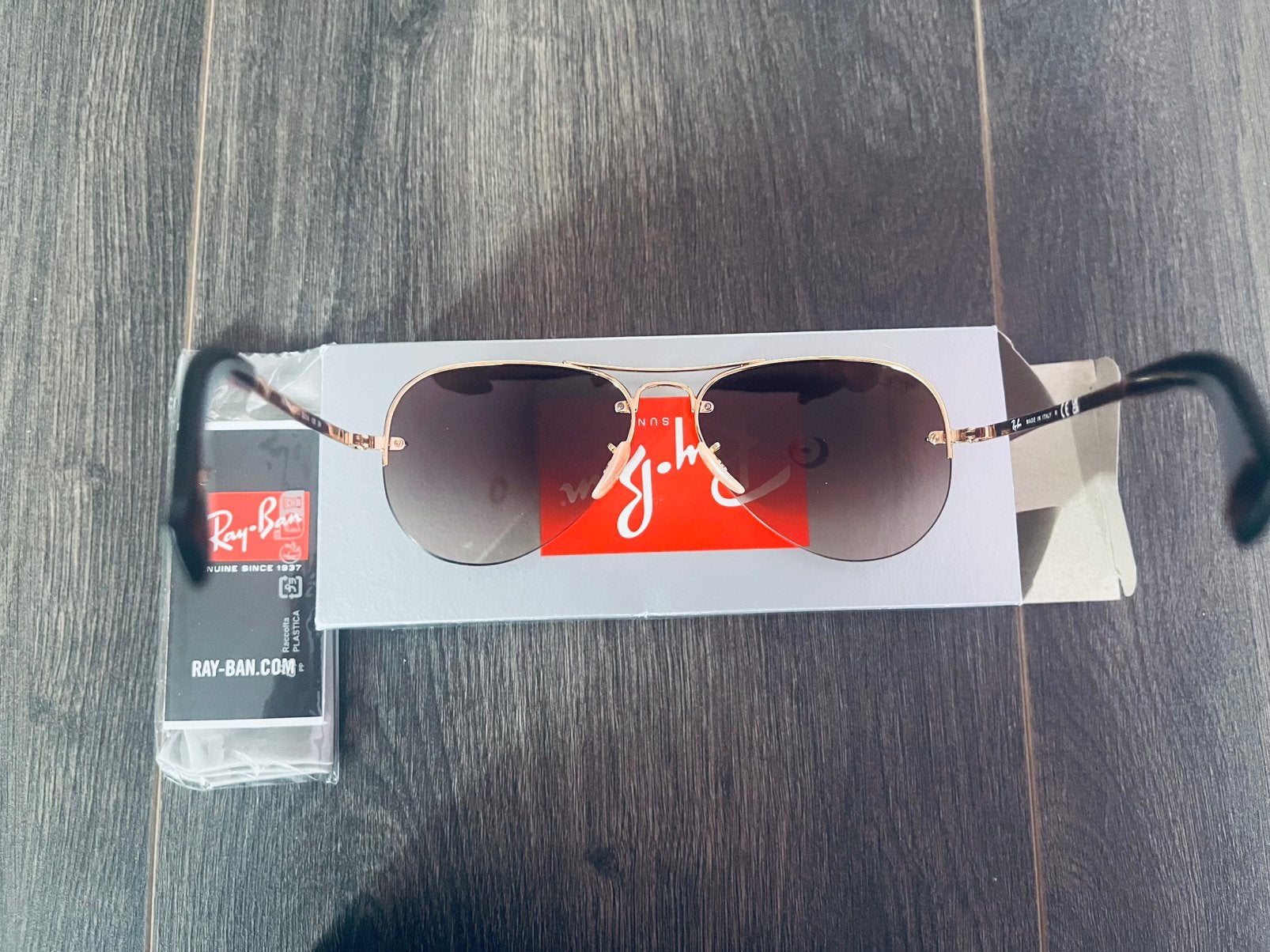 Ray-Ban Aviator NIEUW brown gradient dark brown, Zonnebril, Bruin, Nieuw, Ophalen of Verzenden
