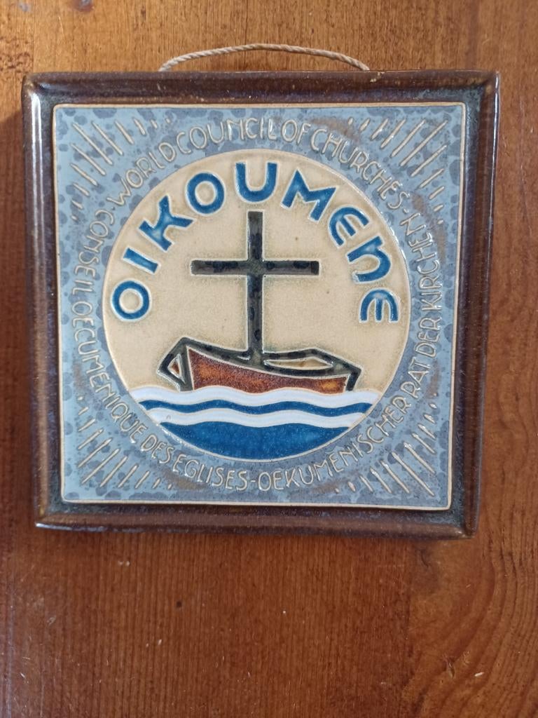 Wandbord Oikoumene World Council of Churches 1948, Ophalen of Verzenden
