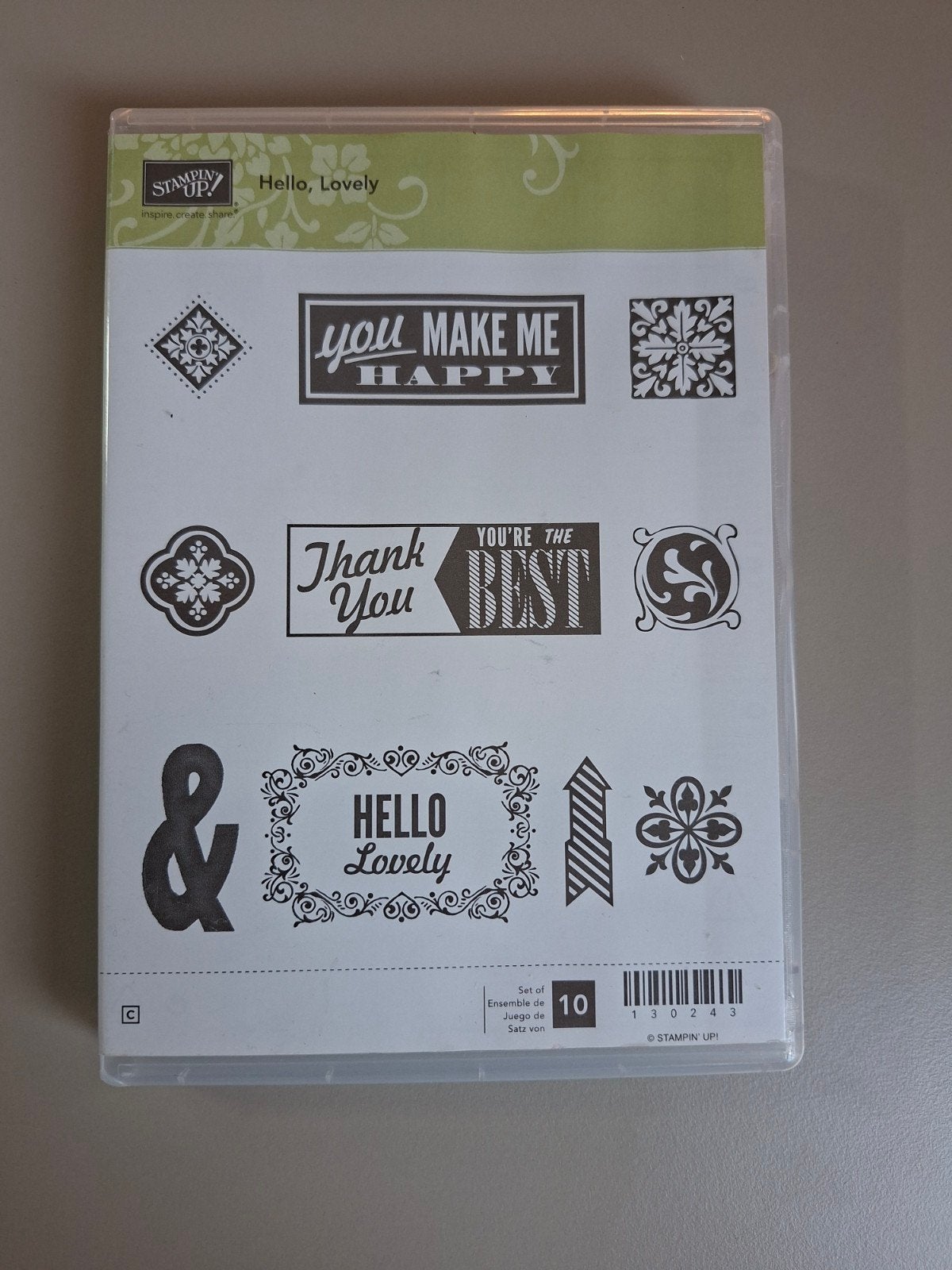 Stampin' Up! Stempelset "Hello, Lovely" en een  andere set, Ophalen of Verzenden, Gebruikt, Unmounted stempel