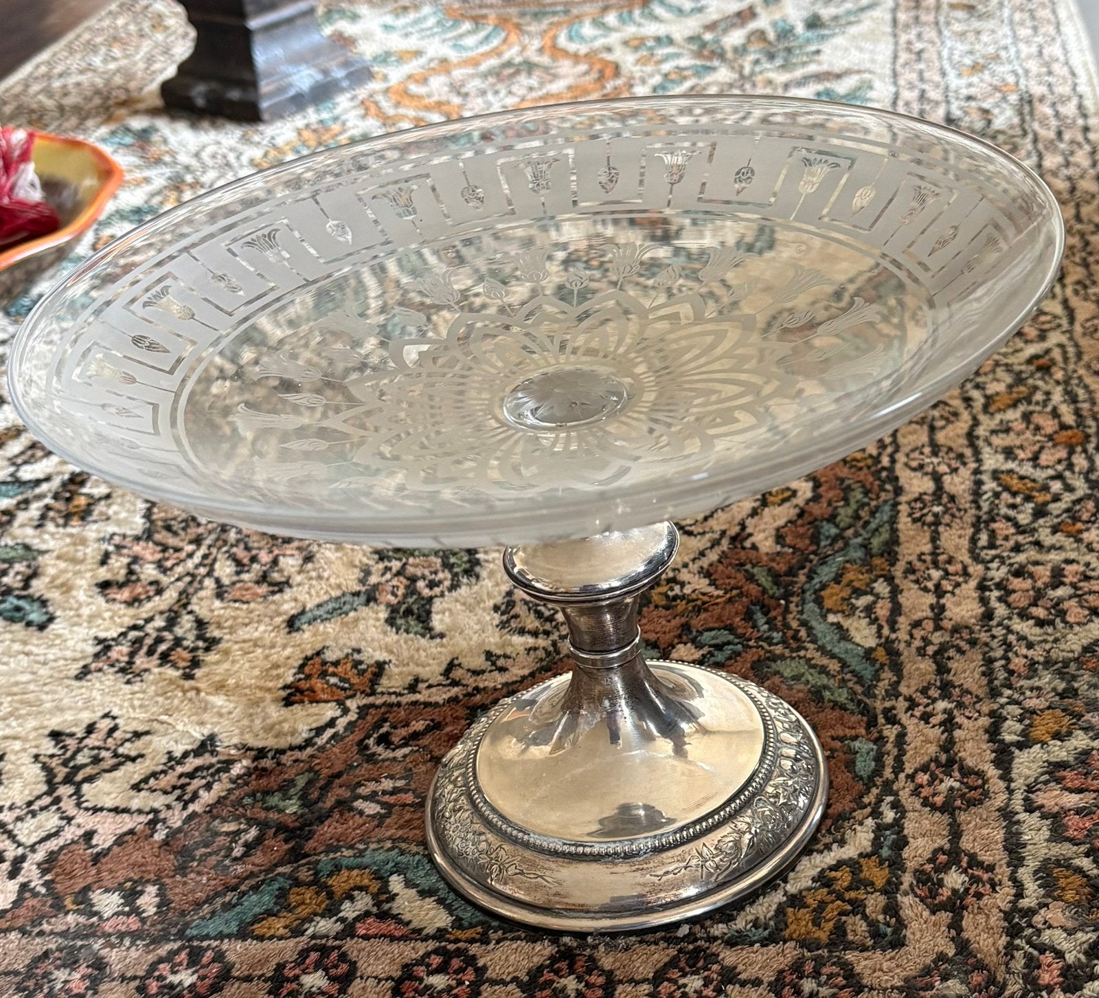 Antieke fruitschaal, Ophalen, Zo goed als nieuw, Rond, Glas