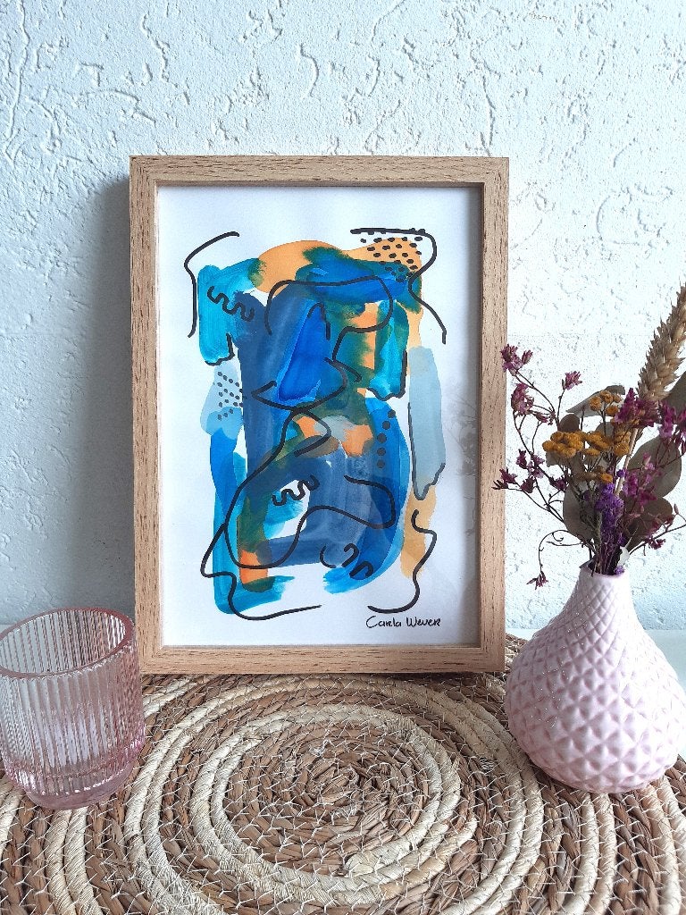 Kleurrijke schilderijtjes Uniek Handgeschilderd Abstract, Huis en Inrichting, Minder dan 50 cm, Oorspronkelijke maker, Nieuw, Ophalen of Verzenden