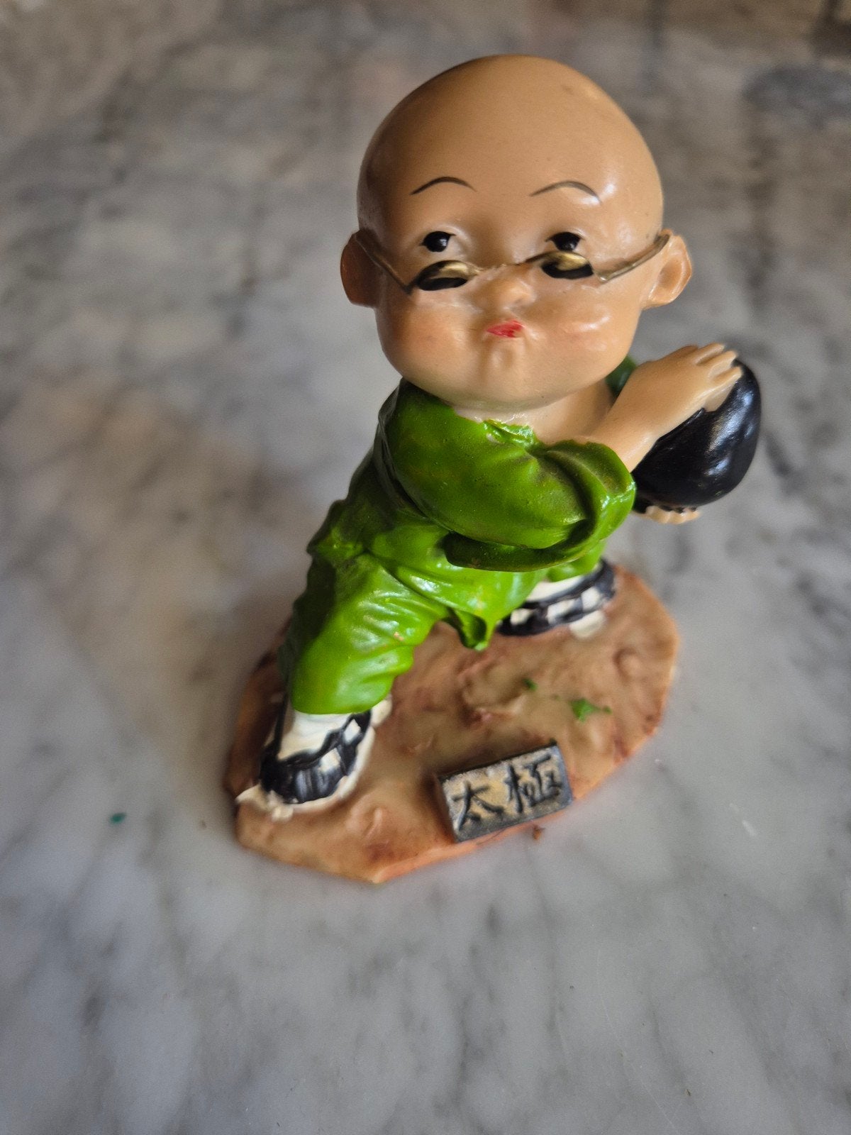 Oosterse Monnik Beeldje - Groen Gewaad, Ophalen of Verzenden