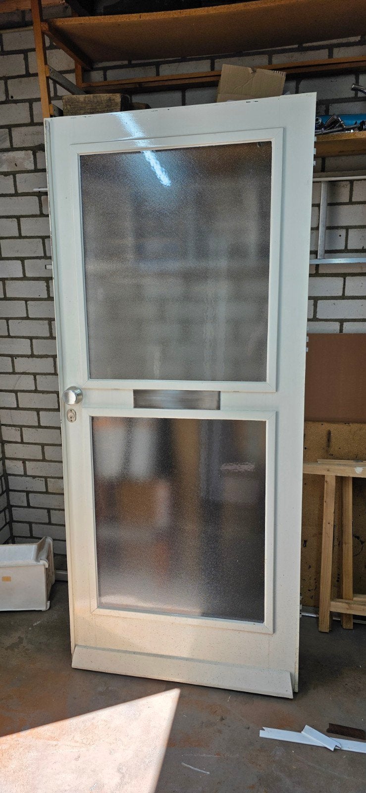 Houten voordeur 92,3x211,3x4 incl. slot/scharnier, Gebruikt, 80 tot 100 cm, Ophalen of Verzenden, Buitendeur