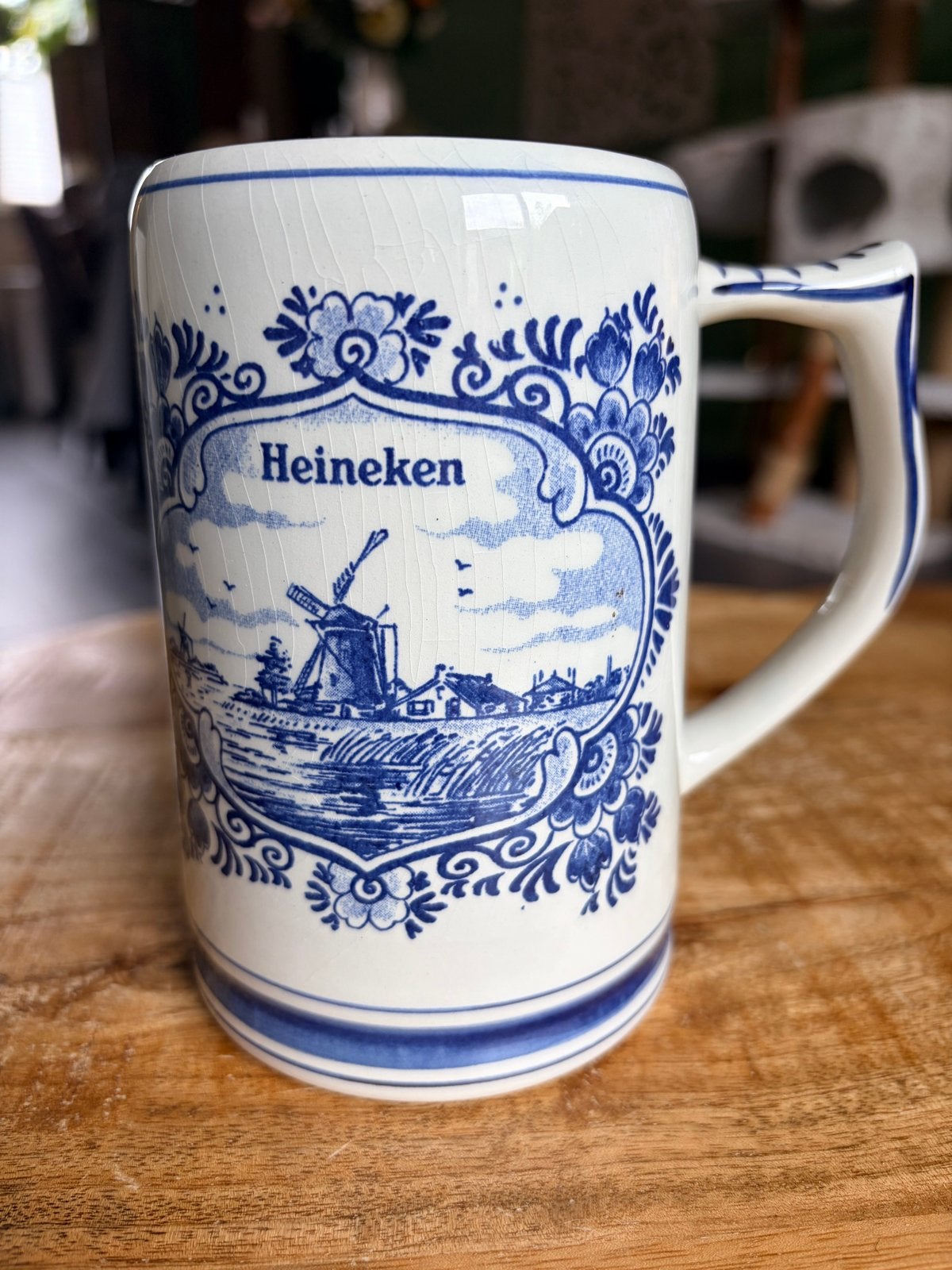 Heineken Delfts Blauw Bierpul - Handgeschilderd Holland, Ophalen of Verzenden