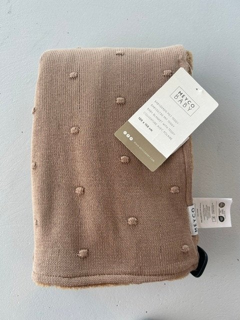 Meyco Mini Knots Fleece Ledikantdeken 100 x 150 cm Toffee, Kinderen en Baby's, Dekens, Slaapzakjes en Inbakerproducten, Meyco