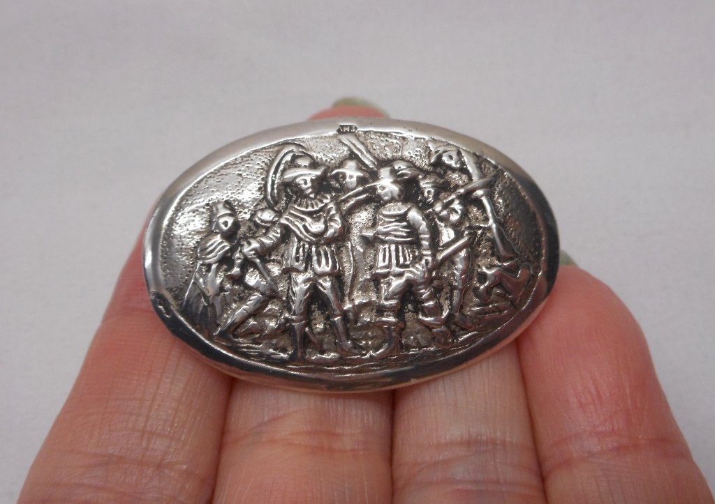 Zilveren antieke broche nr.1407, Verzenden, Zilver, Broche