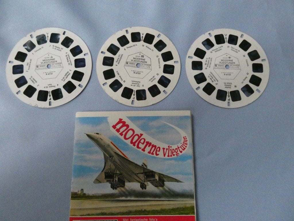 Moderne Vliegtuigen - Vintage View-Master Stereofoto's, Verzenden, Gebruikt