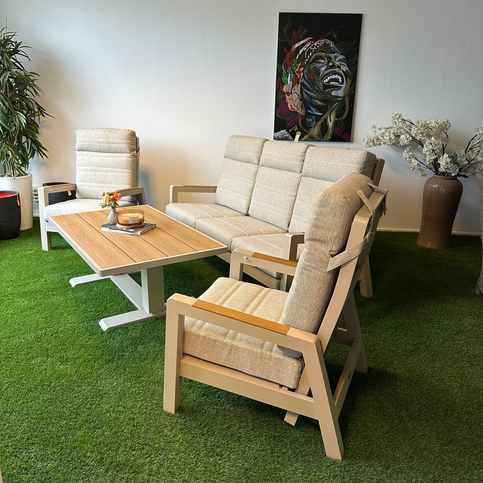 LIFE Luxe Loungeset – 3-Zitsbank + 2 Verstelbare Stoelen!!, Zenq, ., Aluminium, Ophalen of Verzenden