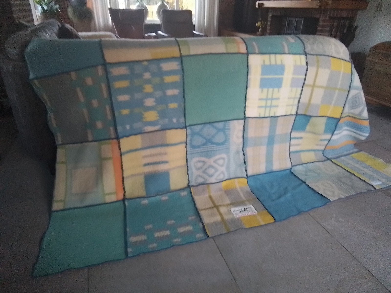 Prachtige wollen deken, 245 x 240., Blauw, Tweepersoons, Ophalen of Verzenden, Deken of Dekbed