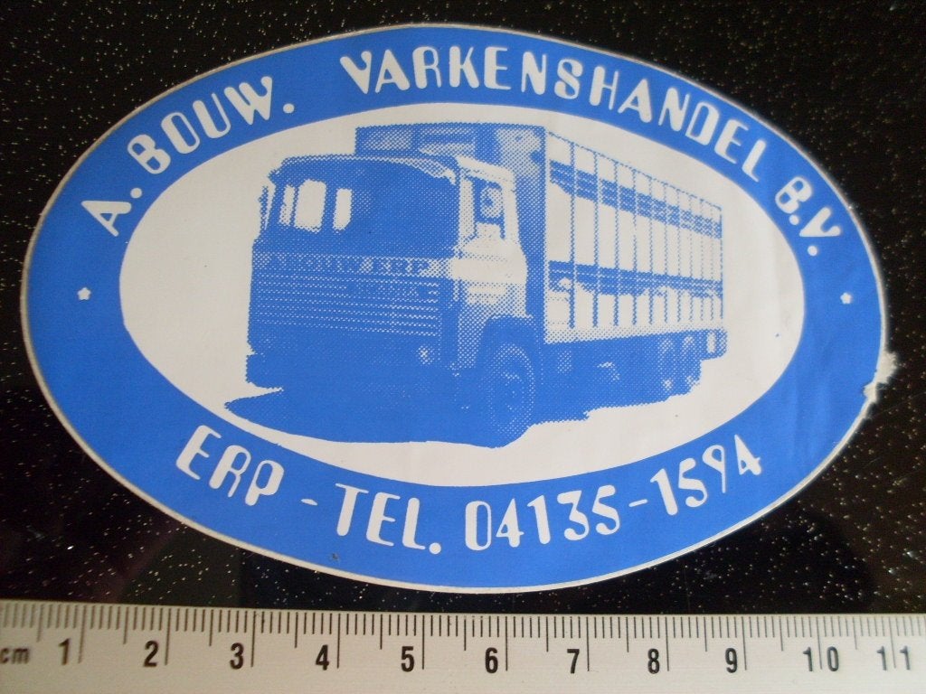 sticker A. Bouw varkenshandel erp scania truck vrachtwagen, Verzenden, Zo goed als nieuw, Bedrijf of Vereniging