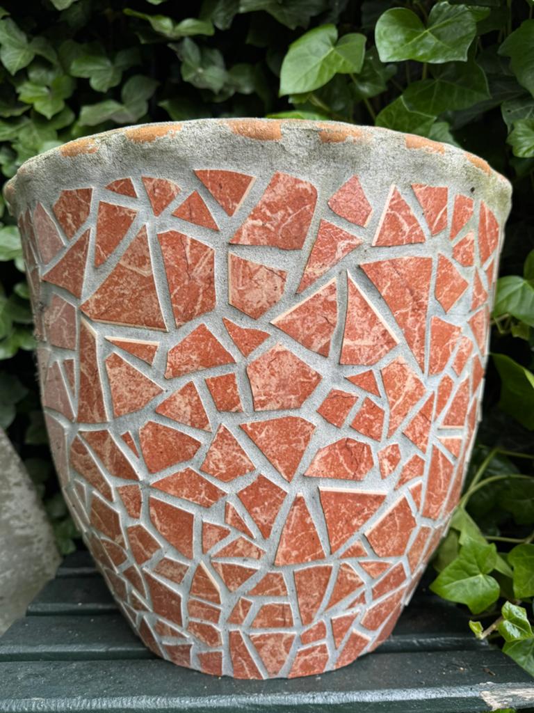 Terracotta pot bloempot aardewerk mozaïek, Ophalen