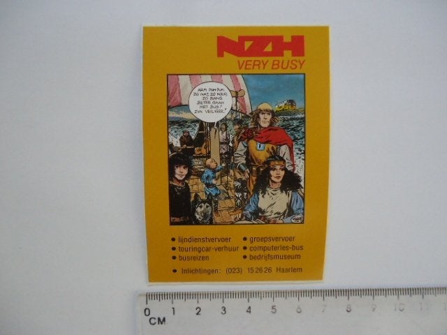 sticker oud NZH bus autobus haarlem erik noorman strip eric, Verzenden, Zo goed als nieuw, Bedrijf of Vereniging