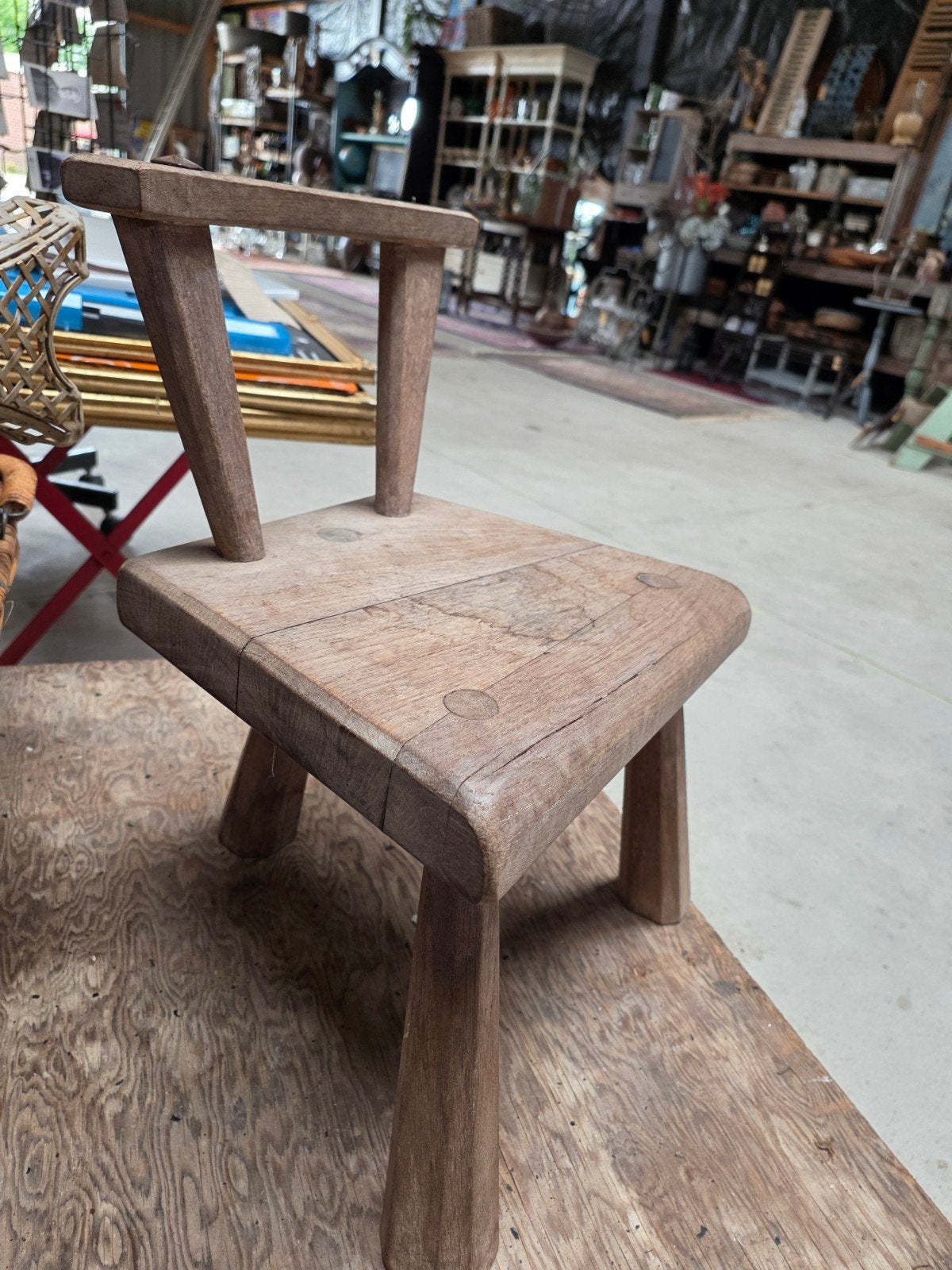 Landelijke oud houten kruk chinese stijl, Ophalen of Verzenden
