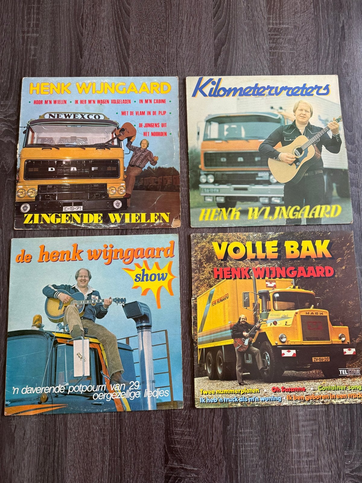 4x Henk Wijngaard LP's - Zingen de Wielen, Kilometervreters, Ophalen, Gebruikt, 1970 - 1979, Levenslied of Smartlap