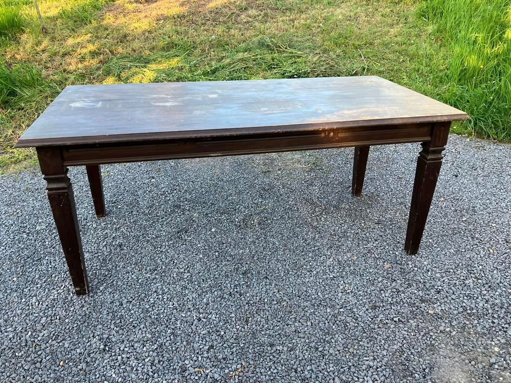 Hout houten tafel donker bruin eettafel rechthoekig, Huis en Inrichting, Tafels | Eettafels, Ophalen, Gebruikt, 50 tot 100 cm