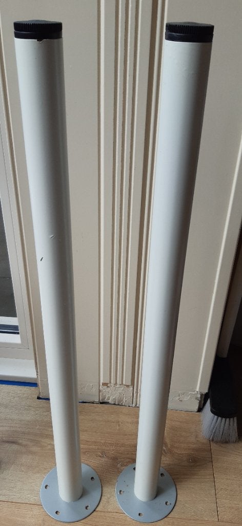 Poten ikea bureau, Ophalen, Gebruikt, Wit, Metaal
