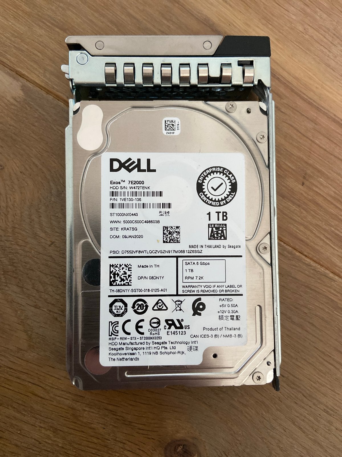 Dell Exos 7E2000 1TB SATA HDD - Nieuw, Computers en Software, Harde schijven, Intern, Server, Nieuw, Ophalen of Verzenden