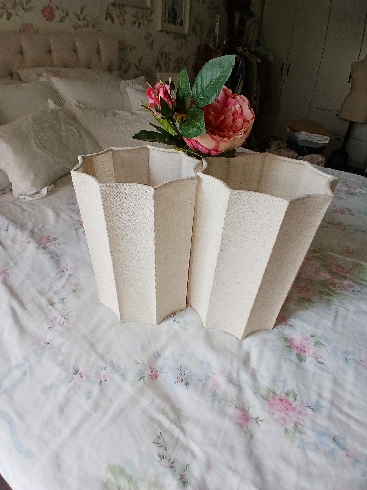 Nieuwe langwerpige lampenkappen, 25cm hoog, Beige, Nieuw, Ophalen of Verzenden, Textiel