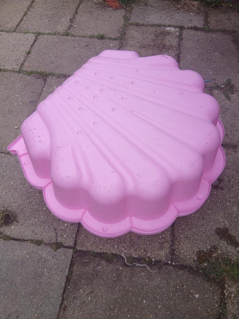 Roze schelp zandbak/zwembadje voor kinderen, Ophalen, Gebruikt
