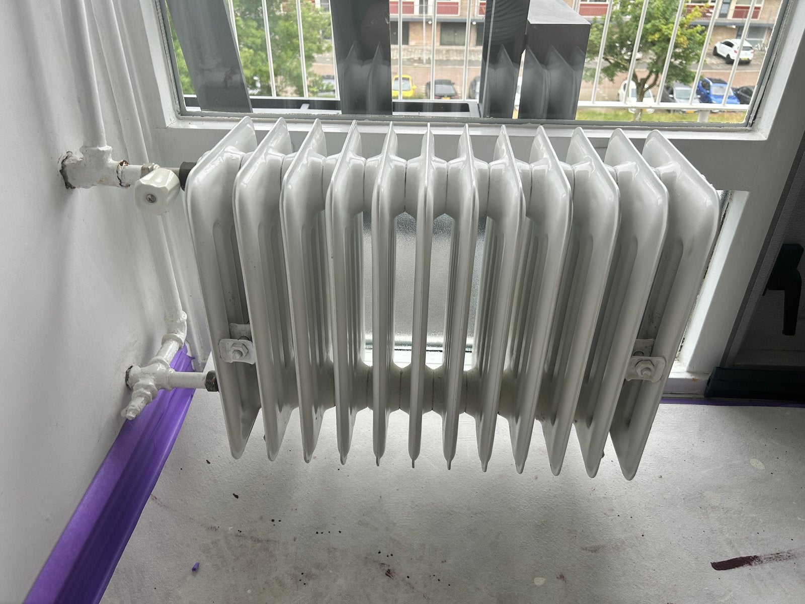 2x kolomradiator wit 50 + 80 cm, Doe-het-zelf en Verbouw, Verwarming en Radiatoren, Ophalen, 30 tot 80 cm, Gebruikt, Radiator